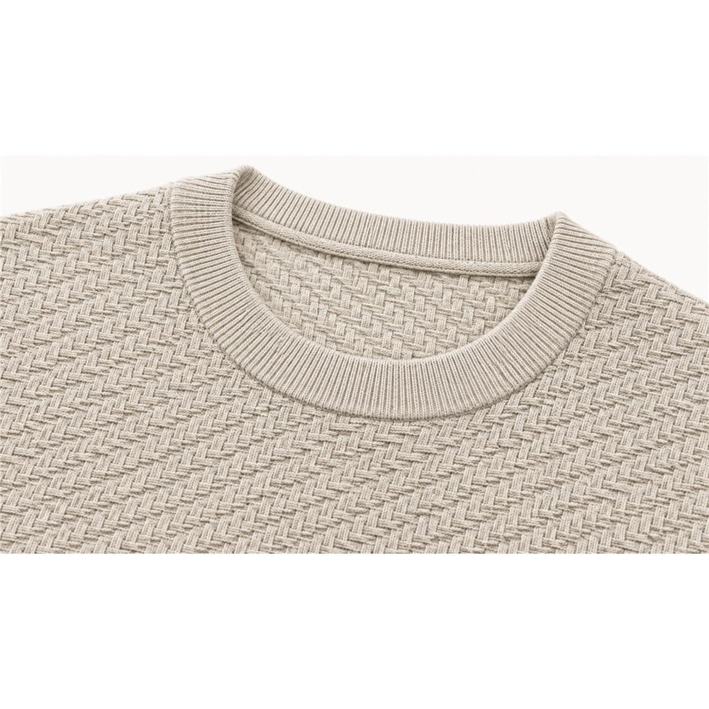 Men's Beige Short-Sleeve Crew Neck Knit Top — view 5