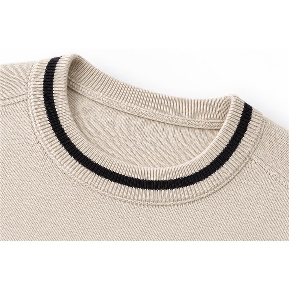 Men's Beige Short-Sleeve Crew Neck Knit Top — view 5
