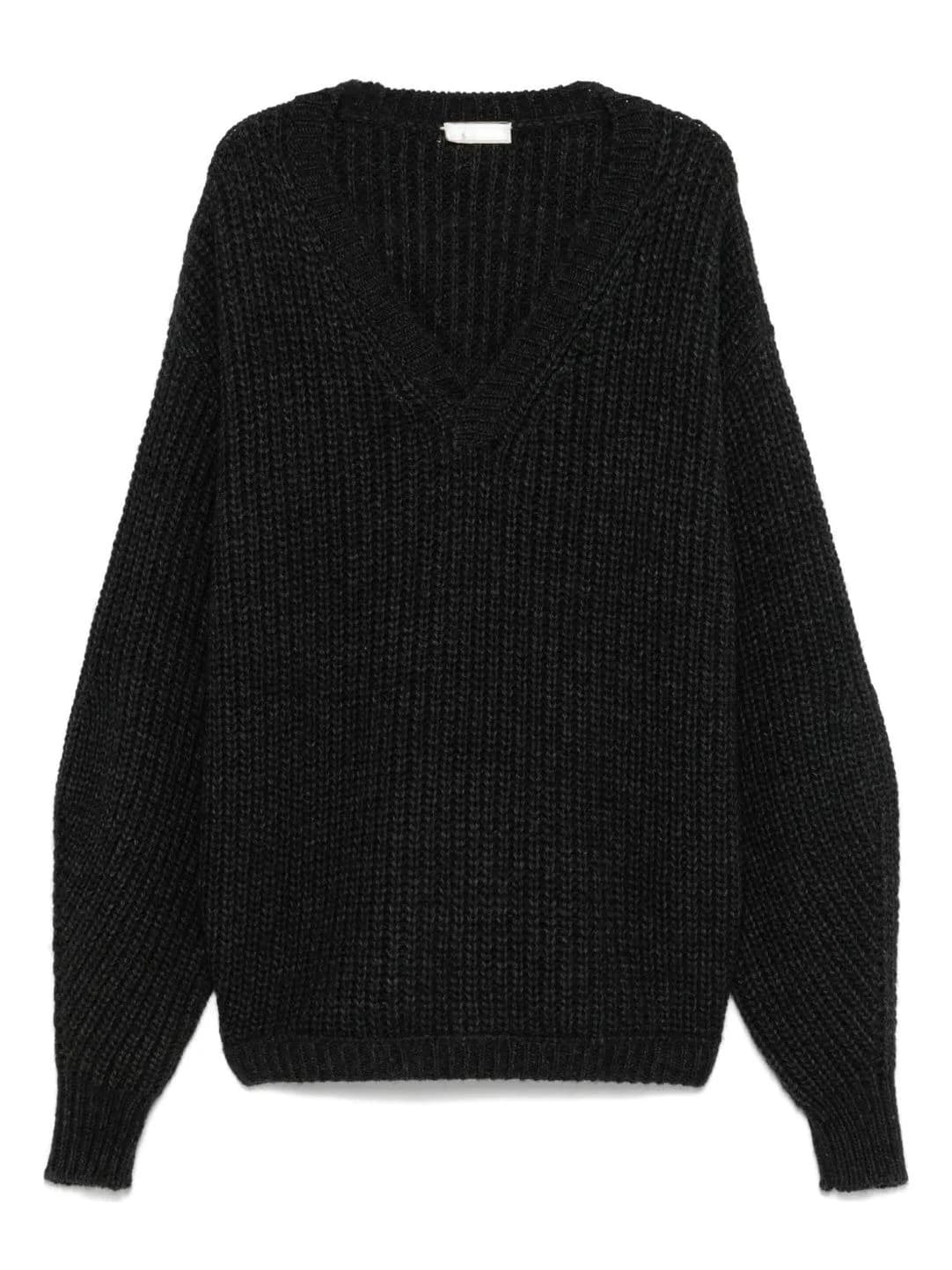 Men's Black Deep V Neck Sweater Fashion Layering Knit Pullover — view 5