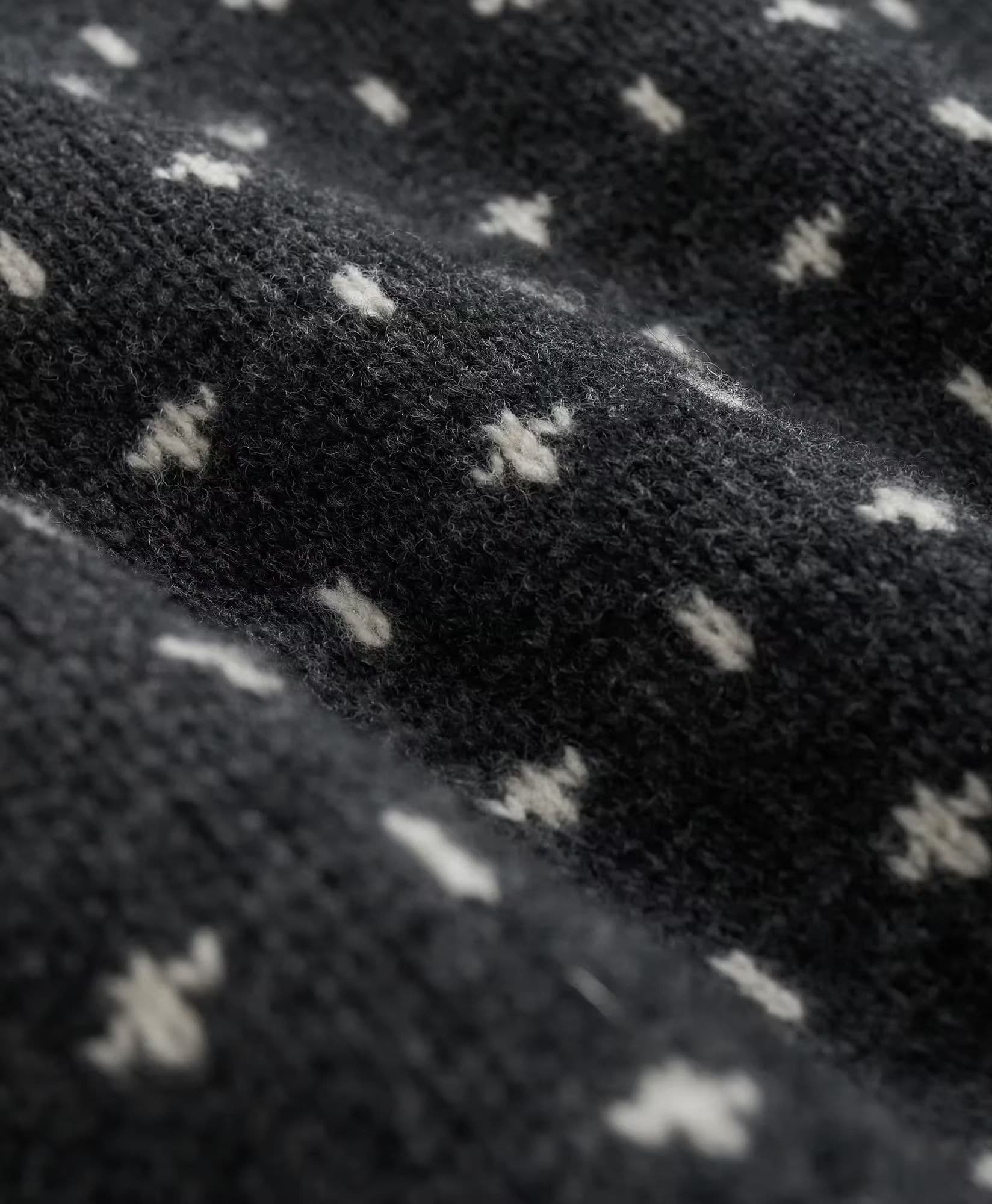 Men's Black Fair Isle Pattern Crew Neck Sweater Geometric — view 3