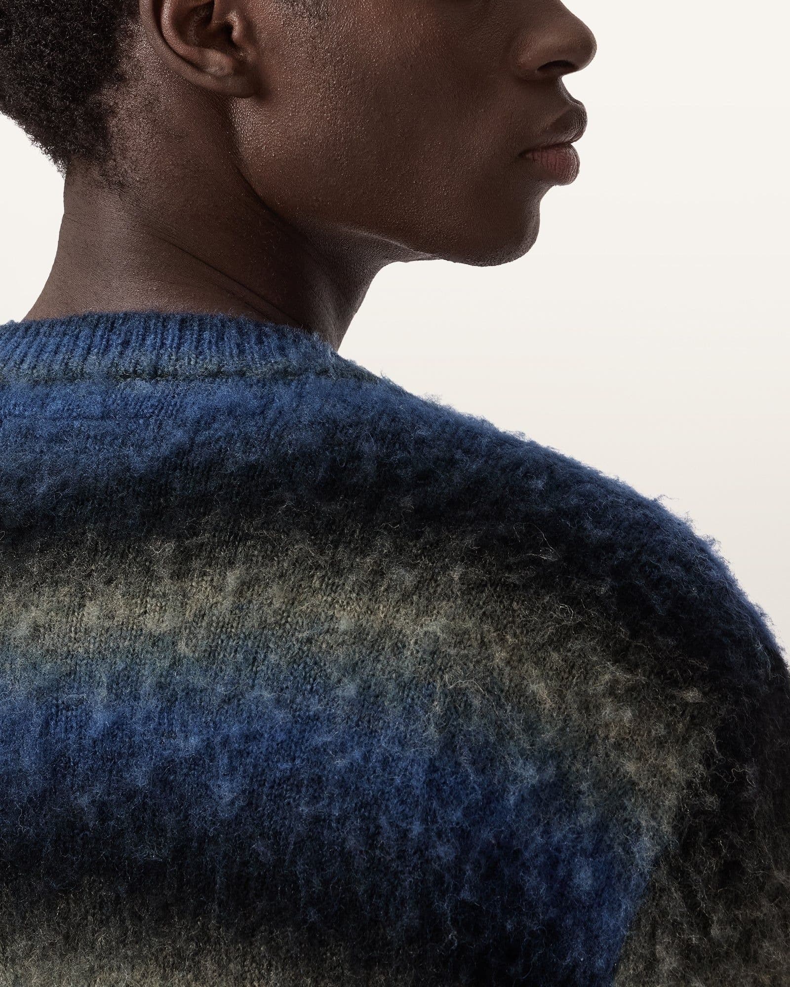 Men's Blue Black Ombre Zip Cardigan — view 4