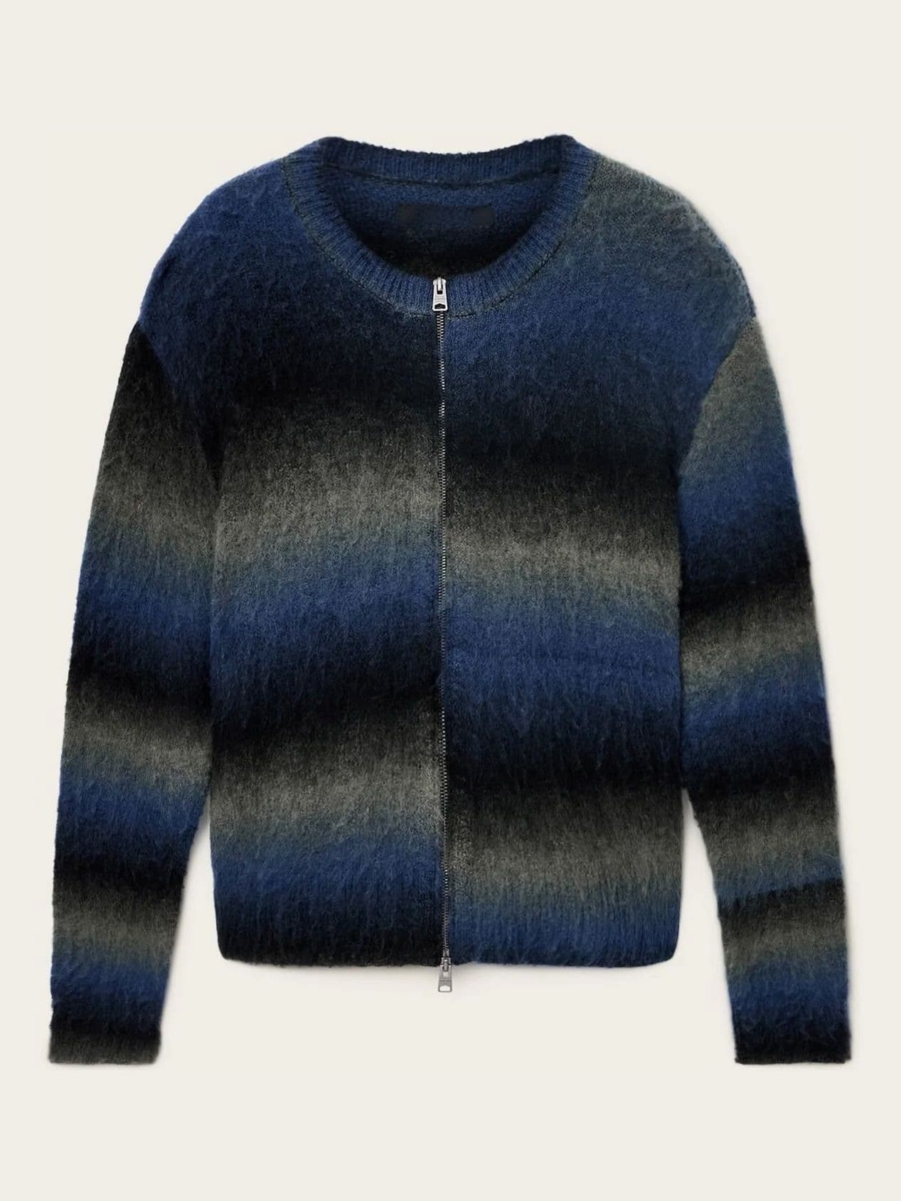 Men's Blue Black Ombre Zip Cardigan — view 5