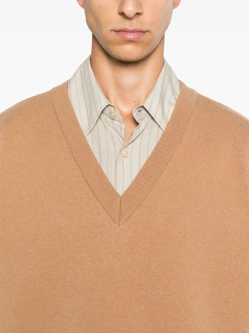 Men's Brown Collar Polo Sweater — view 4