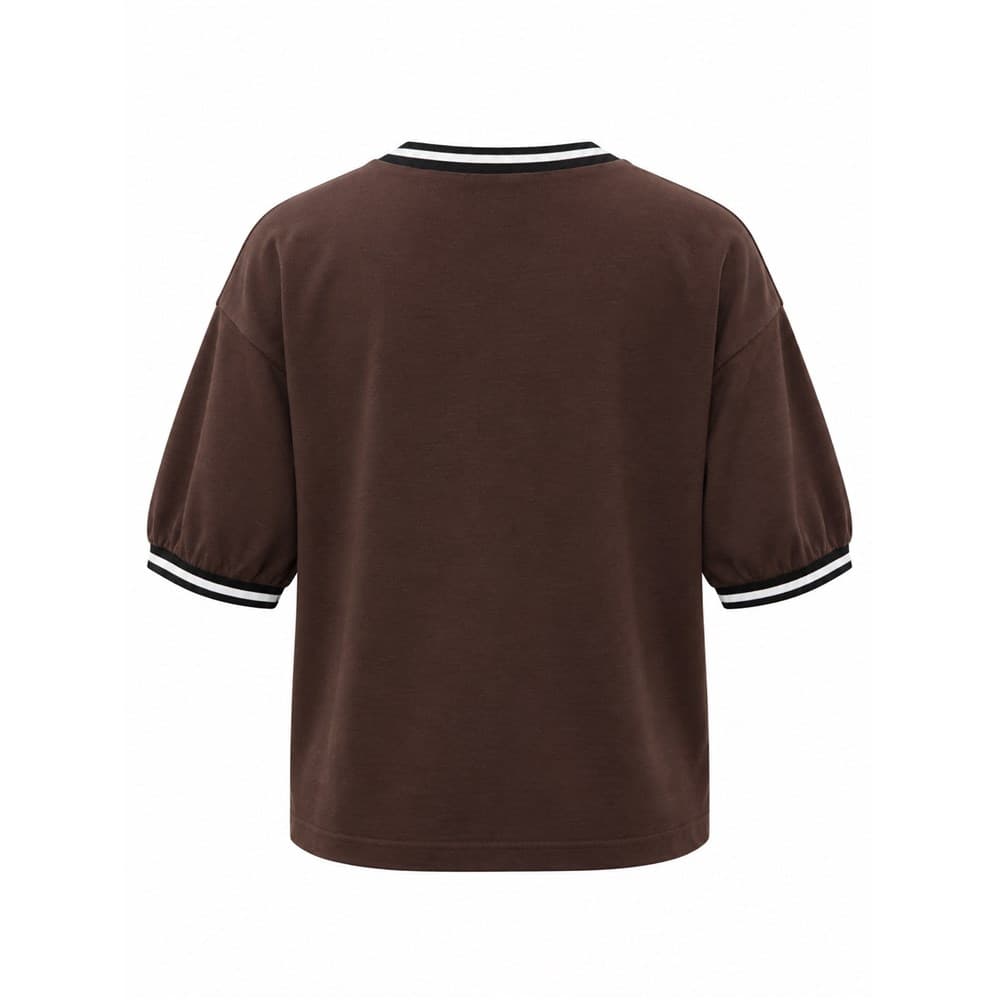 Men's Brown Short-Sleeve Crew Neck Knit Top — view 3