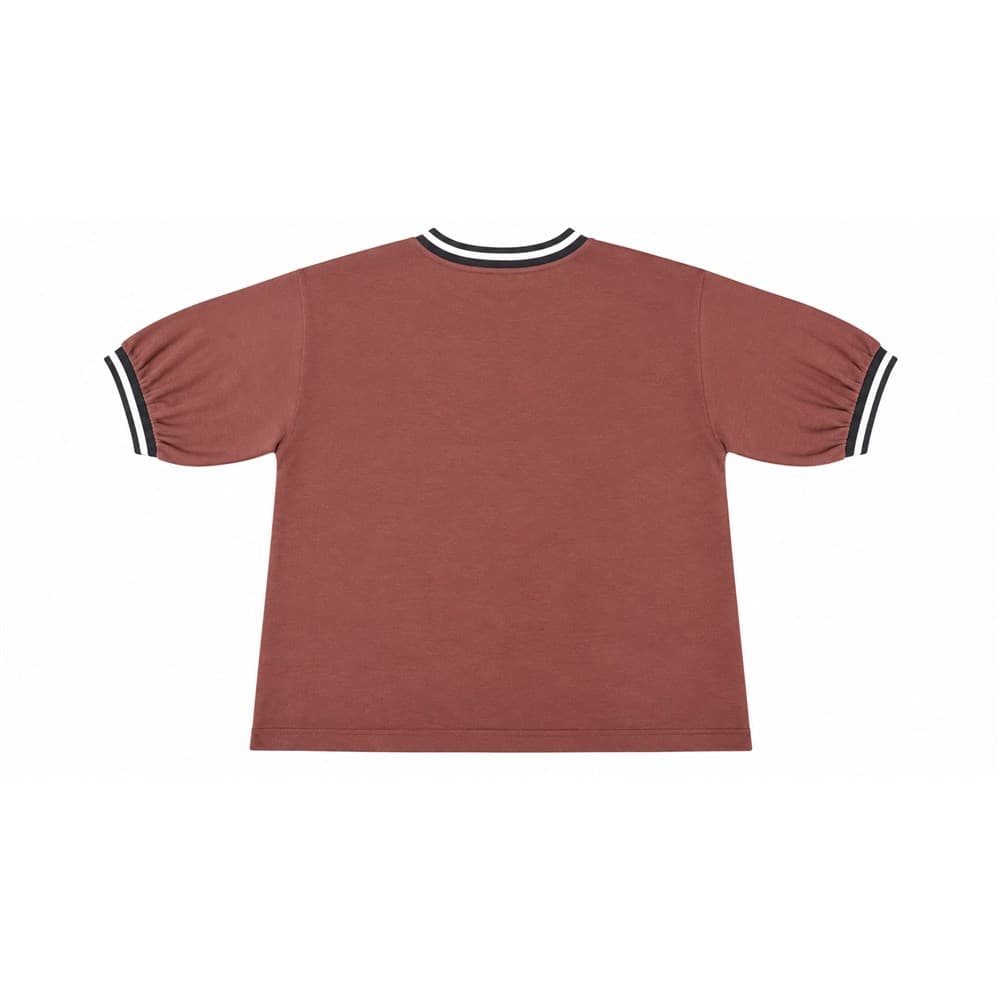 Men's Brown Short-Sleeve Crew Neck Knit Top — view 4