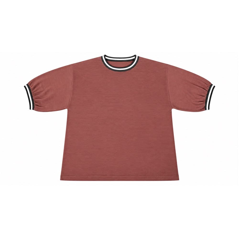 Men's Brown Short-Sleeve Crew Neck Knit Top — view 6