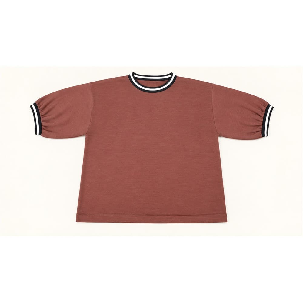 Men's Brown Short-Sleeve Crew Neck Knit Top — view 8