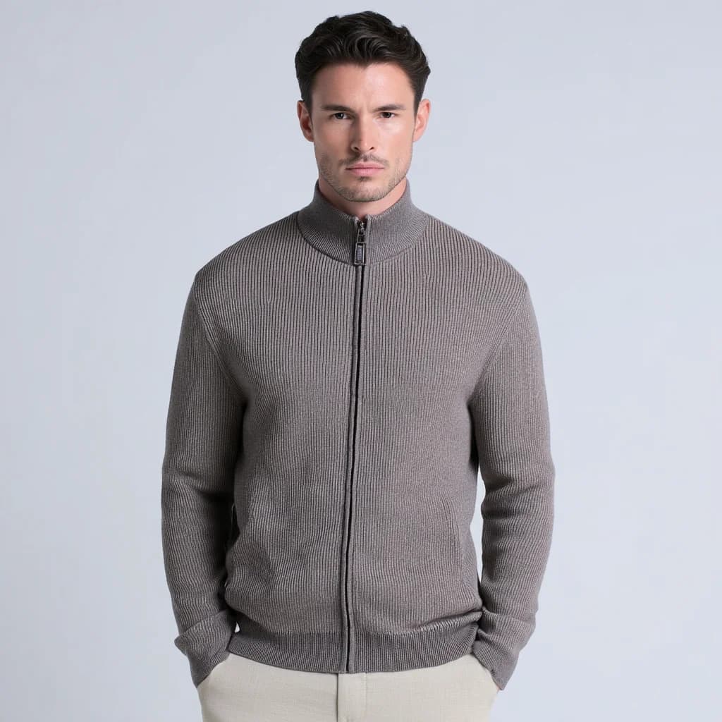 Men's Cotton Cashmere Full Zip Cardigan