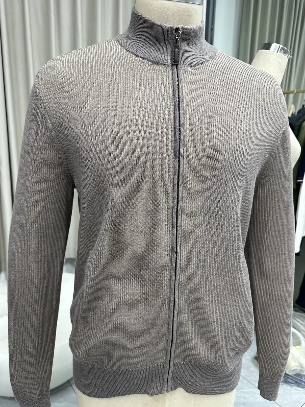 Men's Cotton Cashmere Full Zip Cardigan — view 3