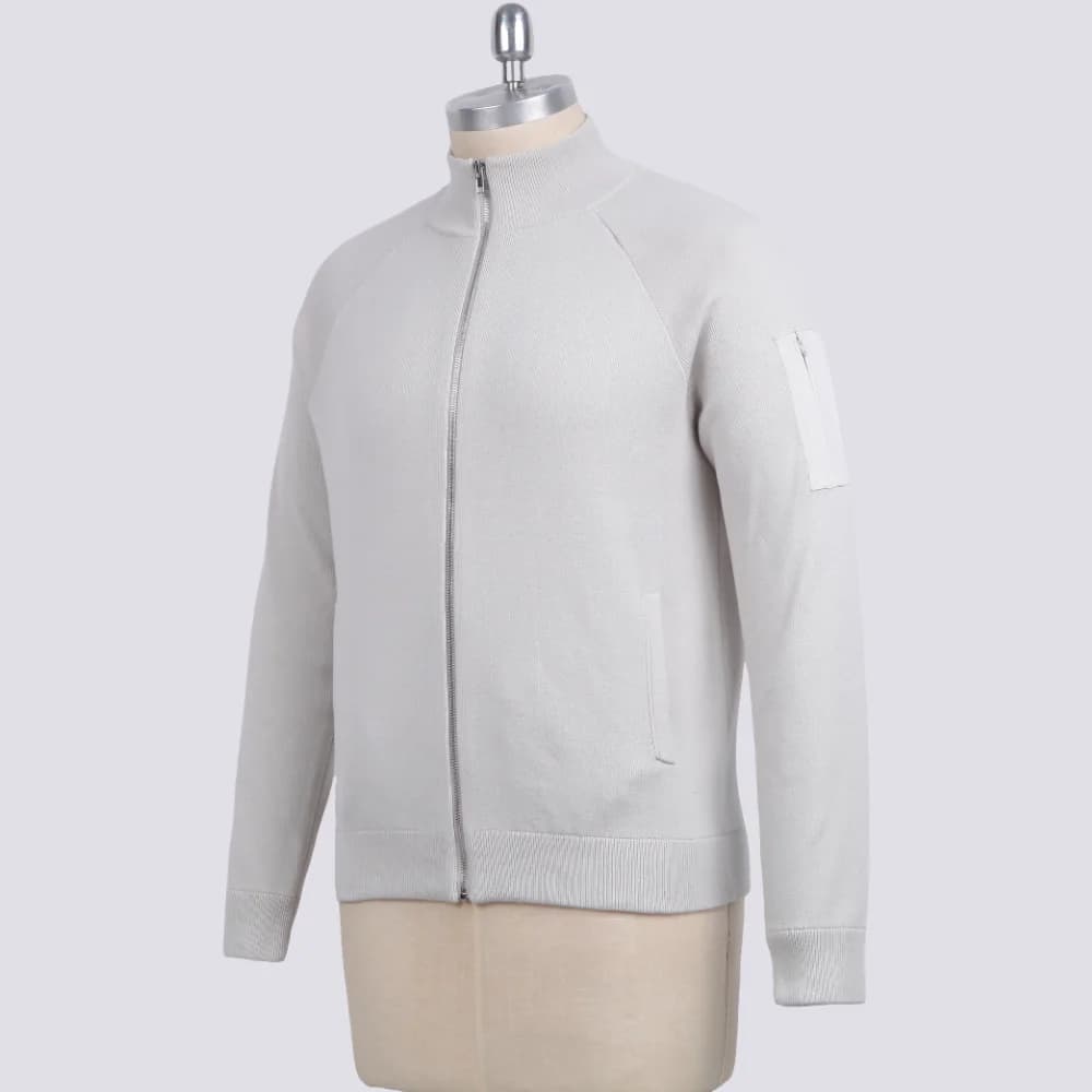 Men's Cotton Full Zip Knit Jacket — view 4