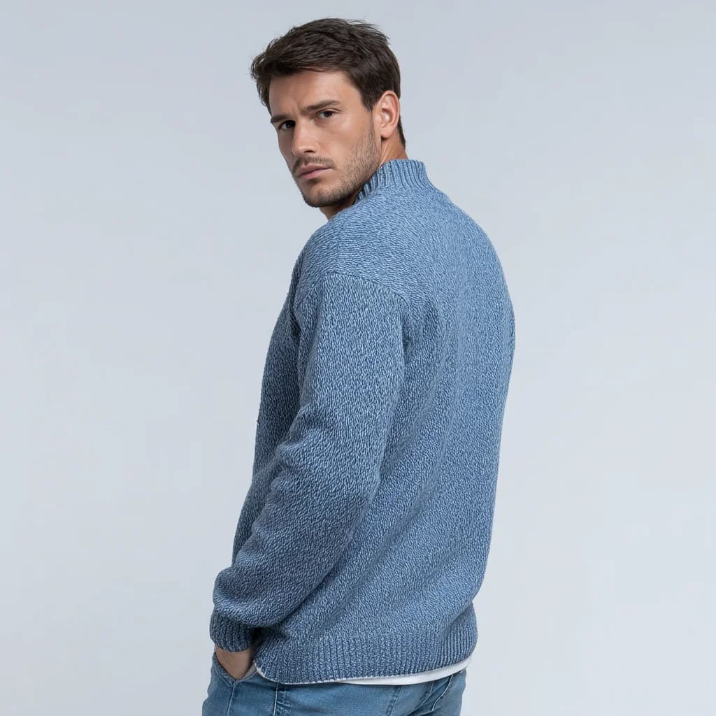 Men's Cotton V Neck Cardigan — view 2