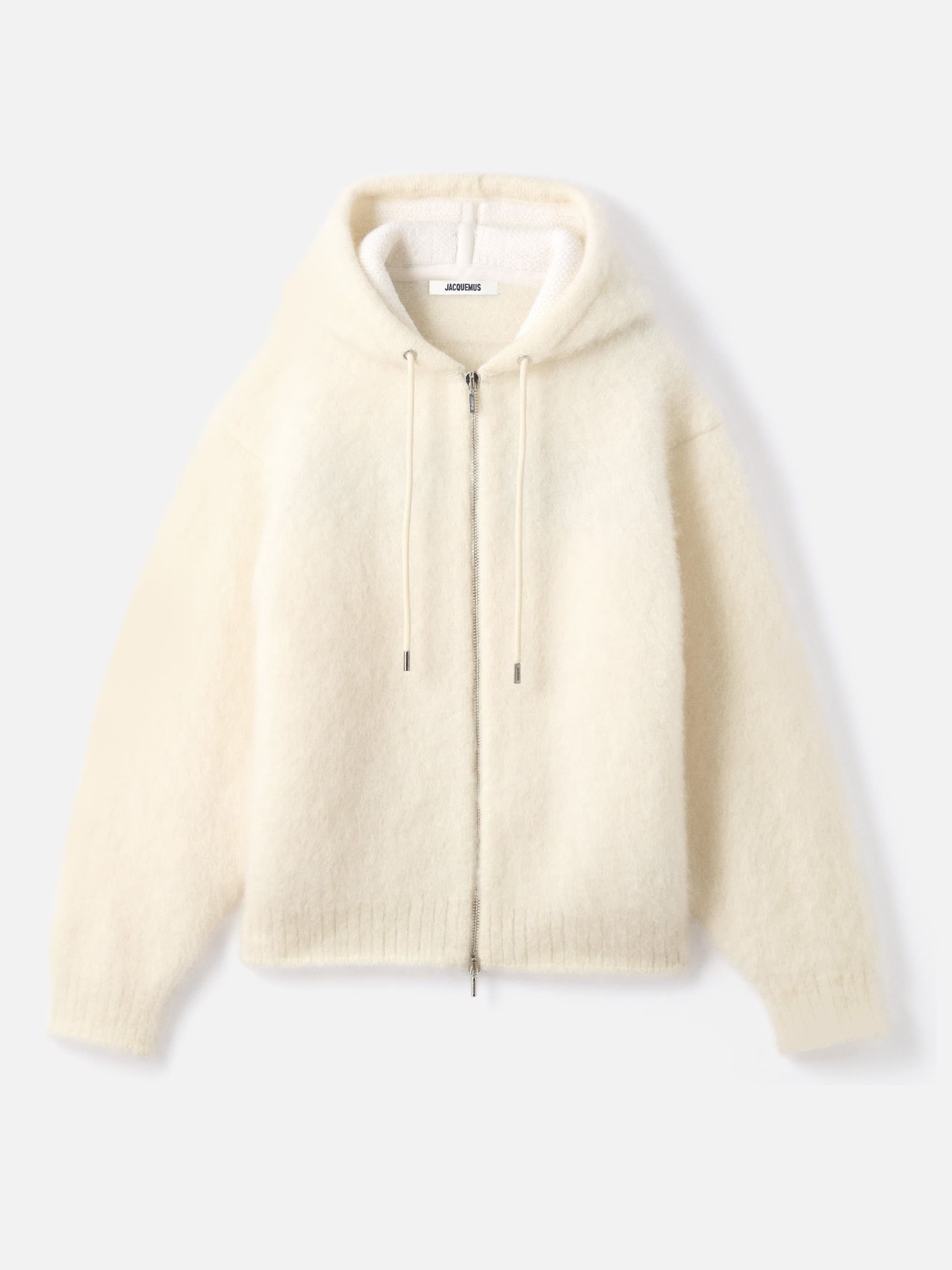Men's Cream White Zip Hoodie — view 6