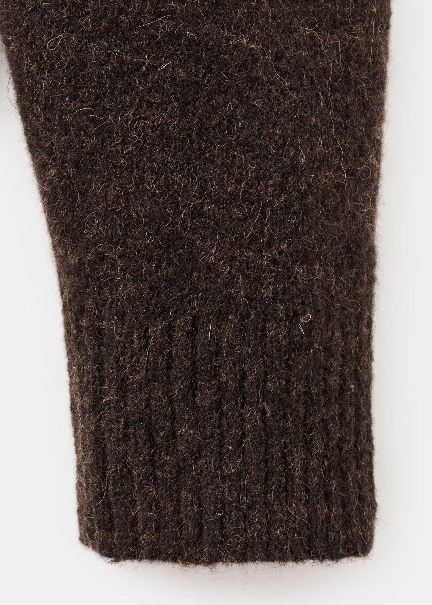 Men's Dark Brown V Neck Cardigan Button Wool Blend — view 6