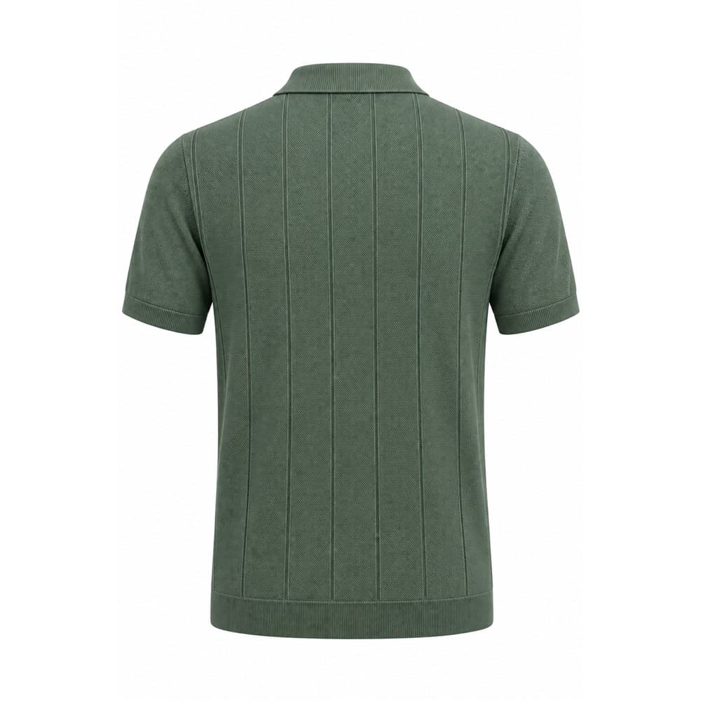 Men's Green Short-Sleeve Knit Polo — view 2