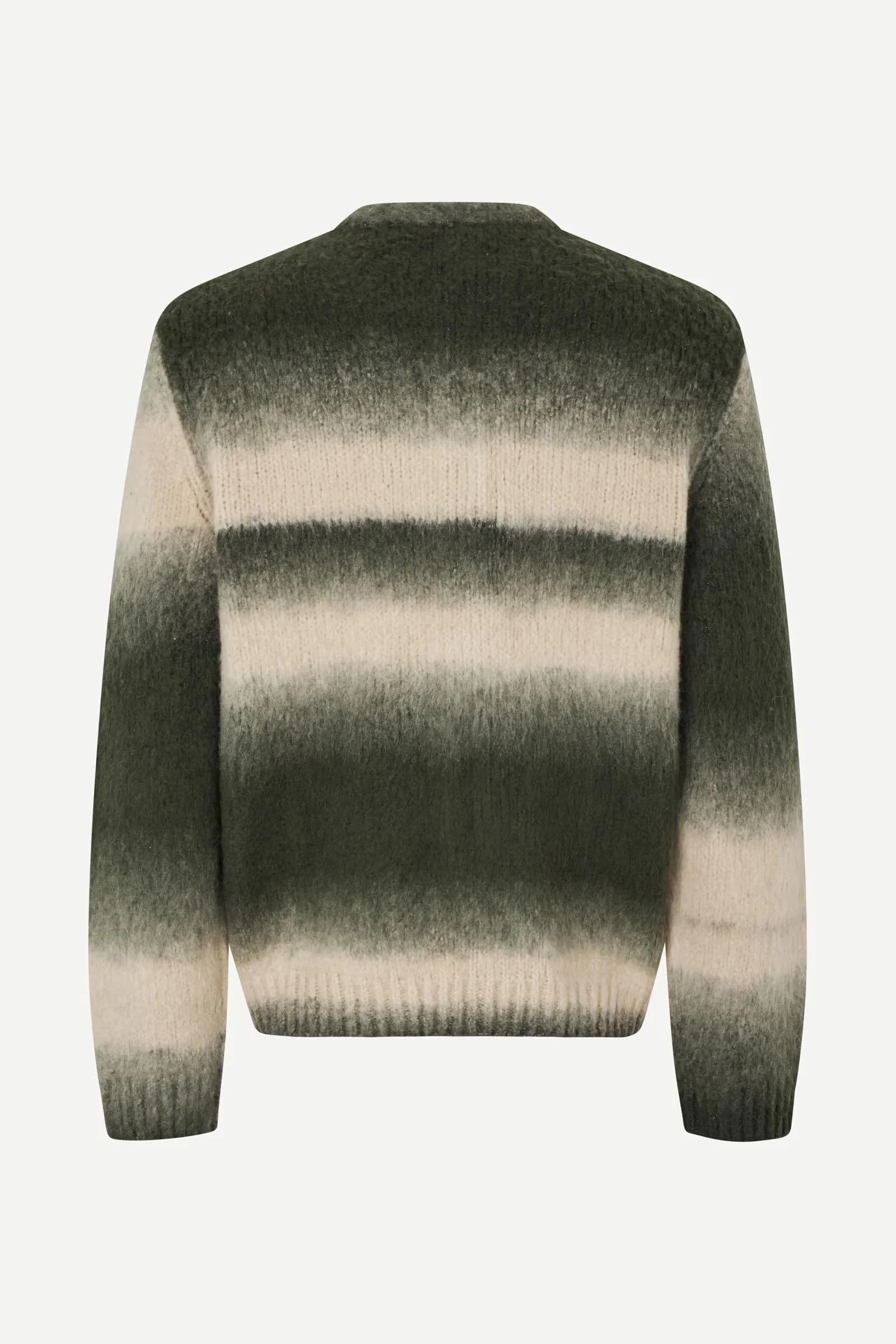 Men's Green Cream Ombre Zip Cardigan Gradient Knit — view 4