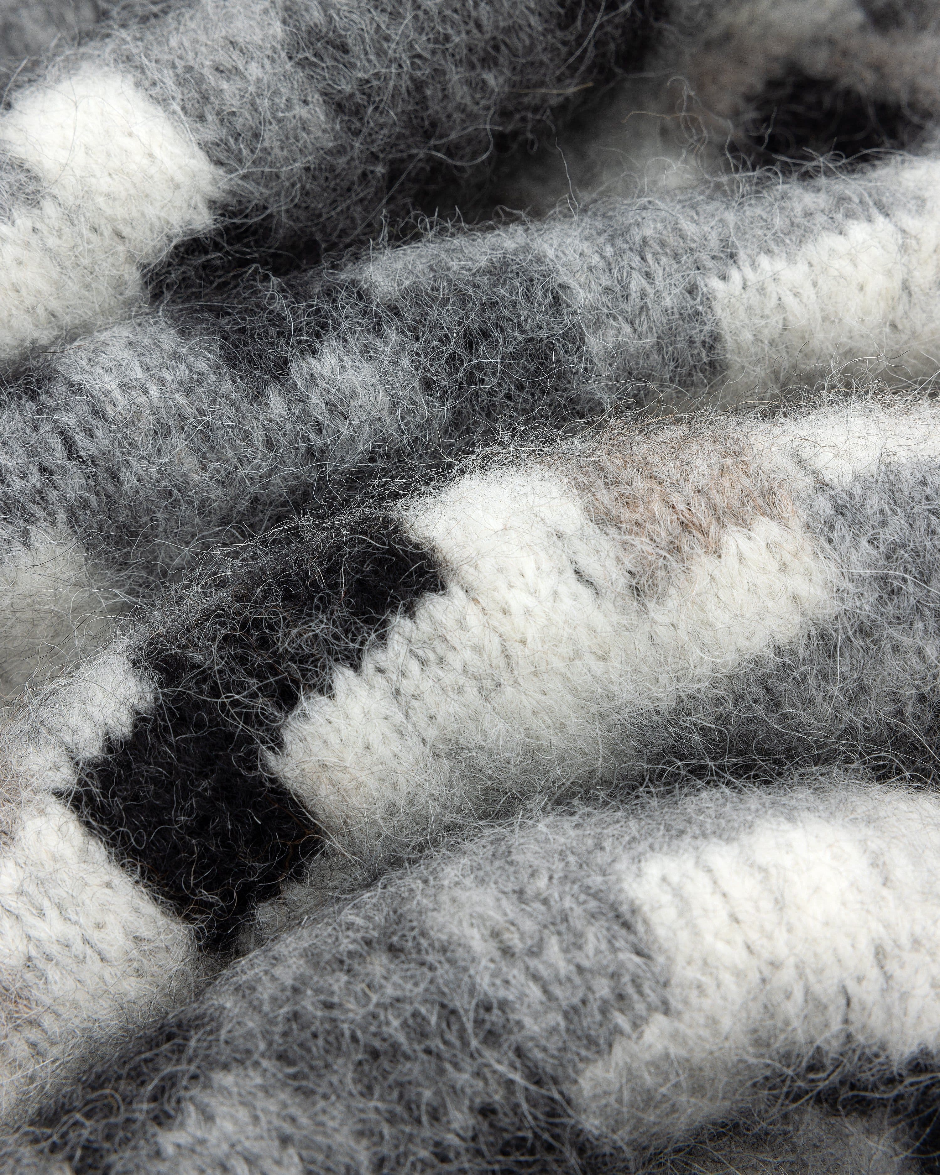 Men's Grey Abstract Pattern Crew Neck Sweater Brushed Mohair — view 2