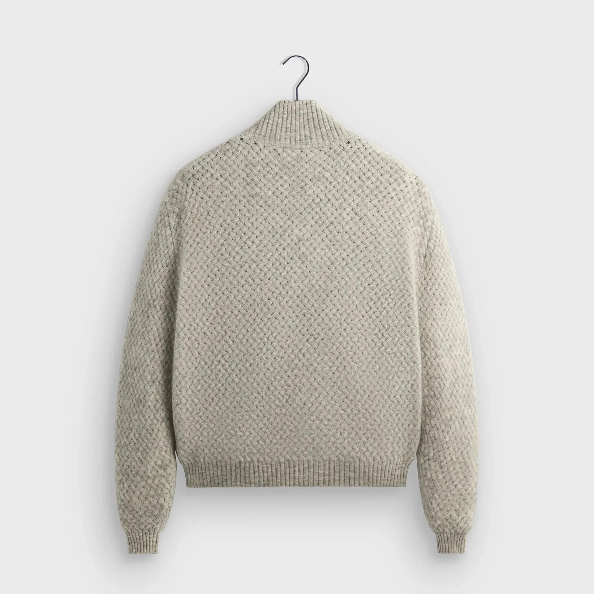 Men's Grey Textured Full Zip Cardigan — view 3