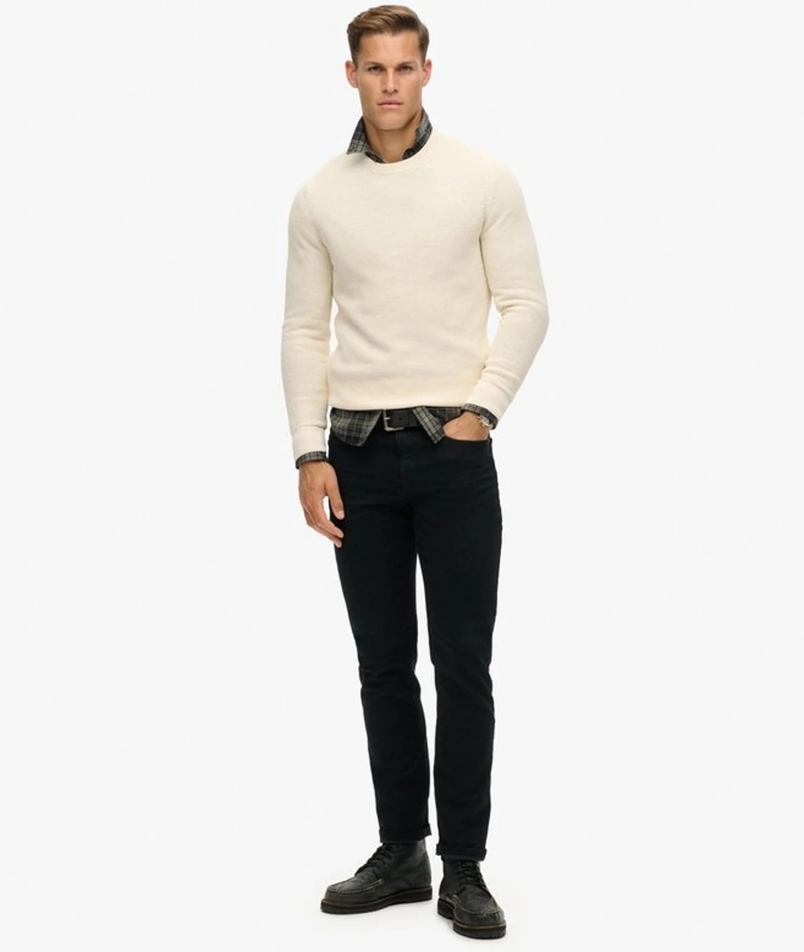 Men's Heavyweight Waffle Knit Thermal Crew Sweater — view 3