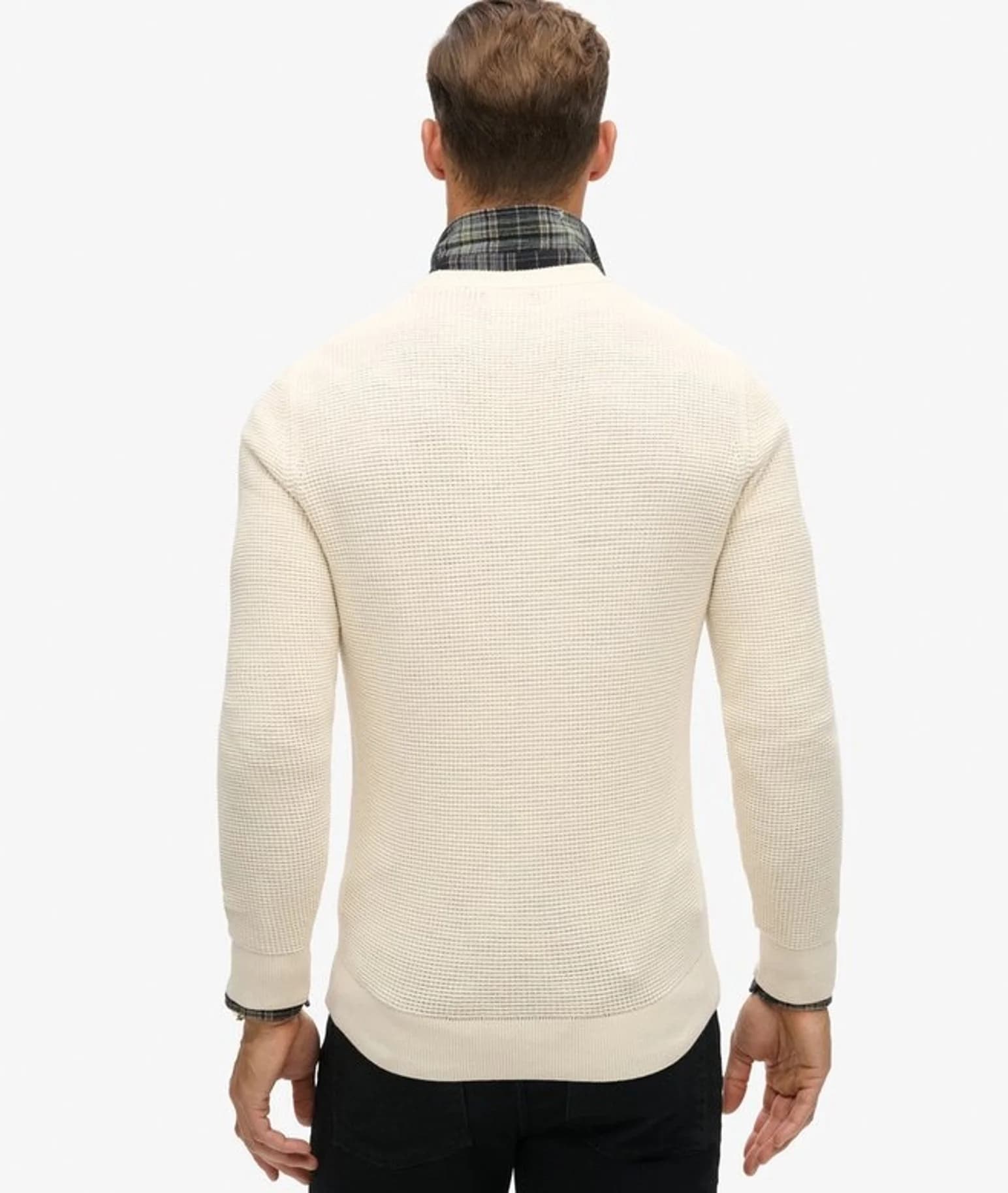Men's Heavyweight Waffle Knit Thermal Crew Sweater — view 4