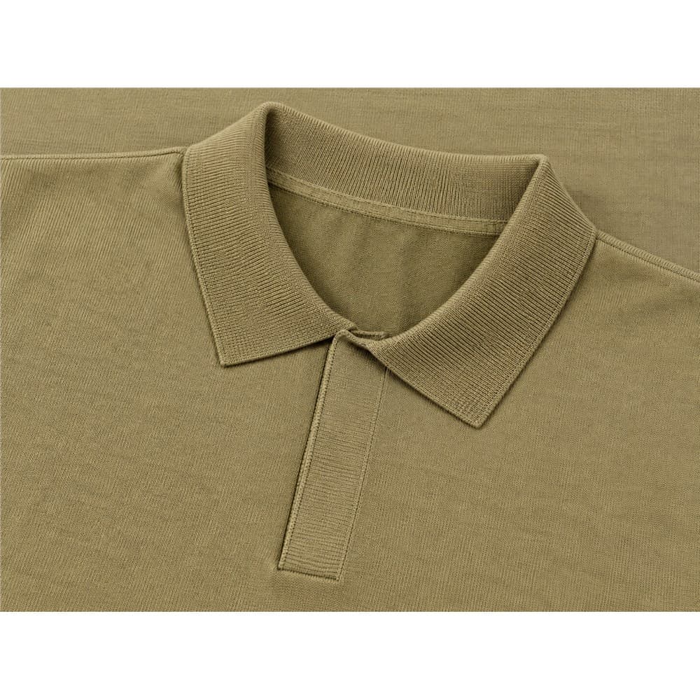 Men's Khaki Short-Sleeve Knit Polo — view 5