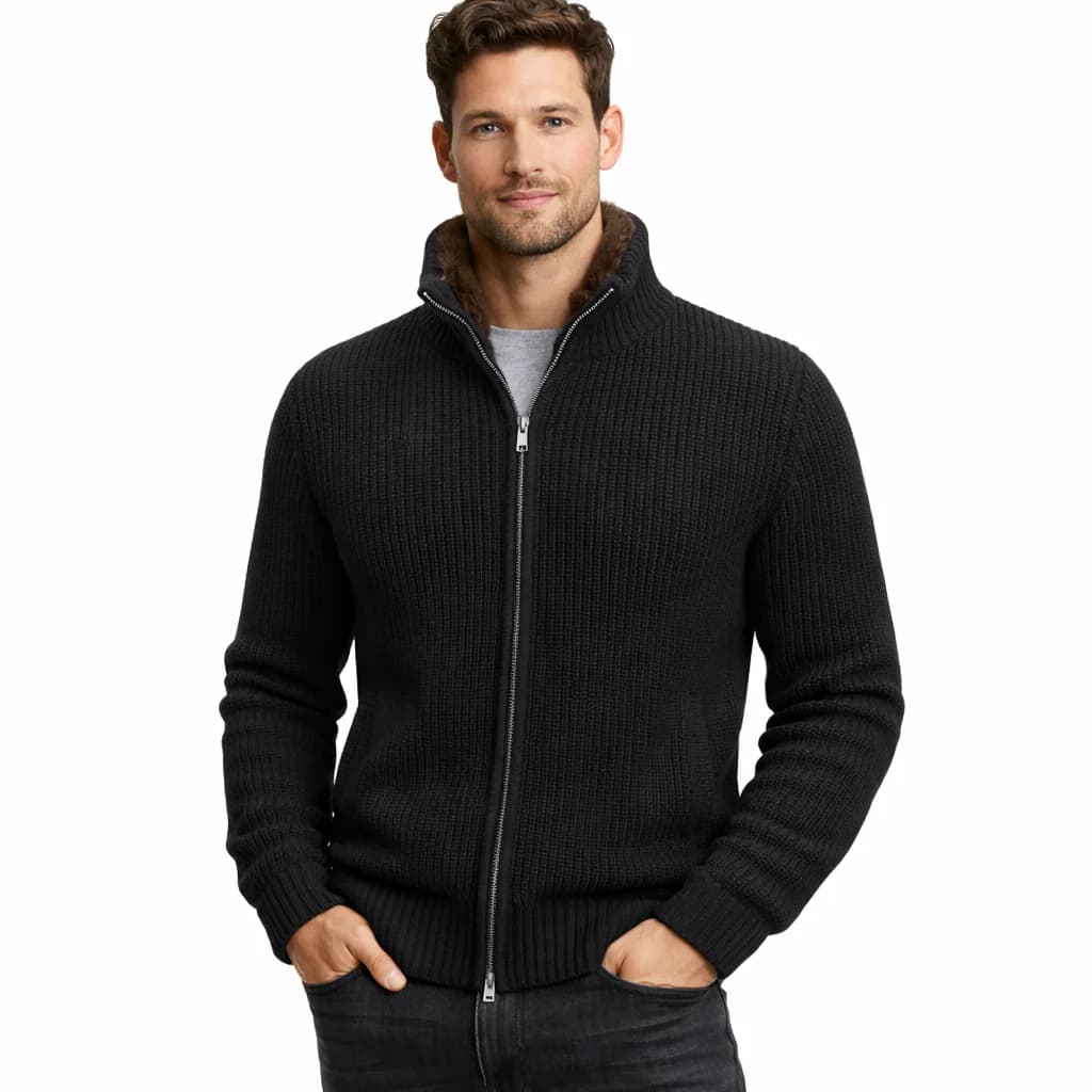 Men's Light Grey Cashmere Cardigan — view 3