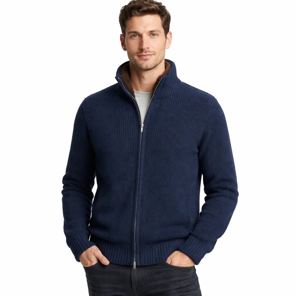 Men's Light Grey Cashmere Cardigan — view 5