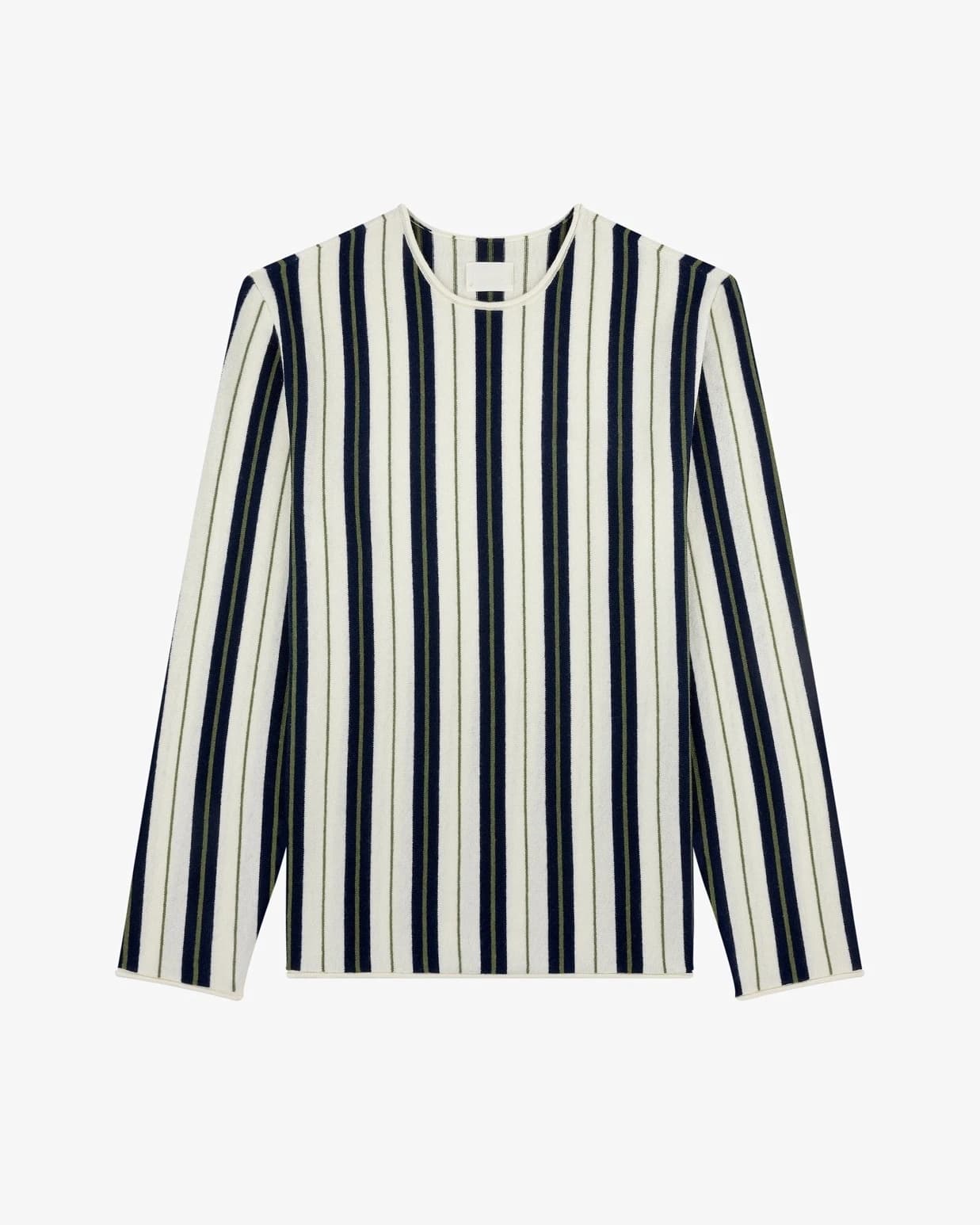 Men's Merino Wool Vertical Stripe Crew Sweater — view 2