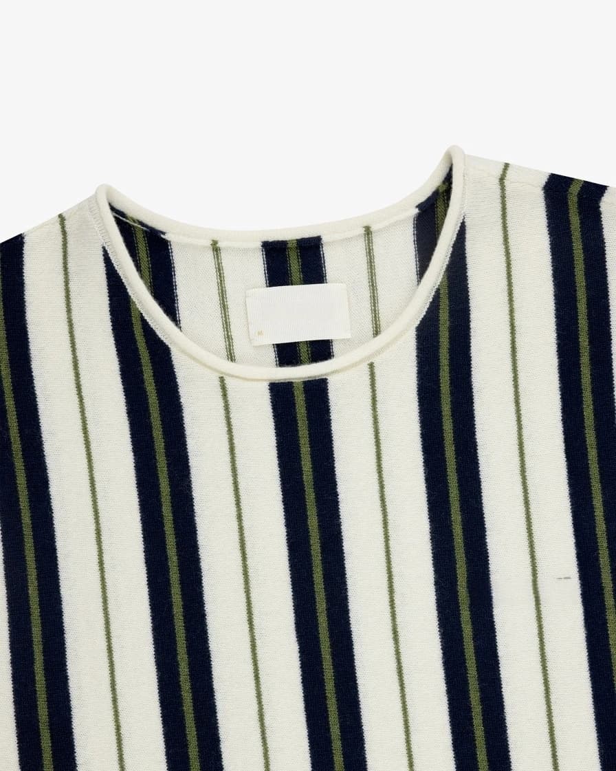Men's Merino Wool Vertical Stripe Crew Sweater — view 4