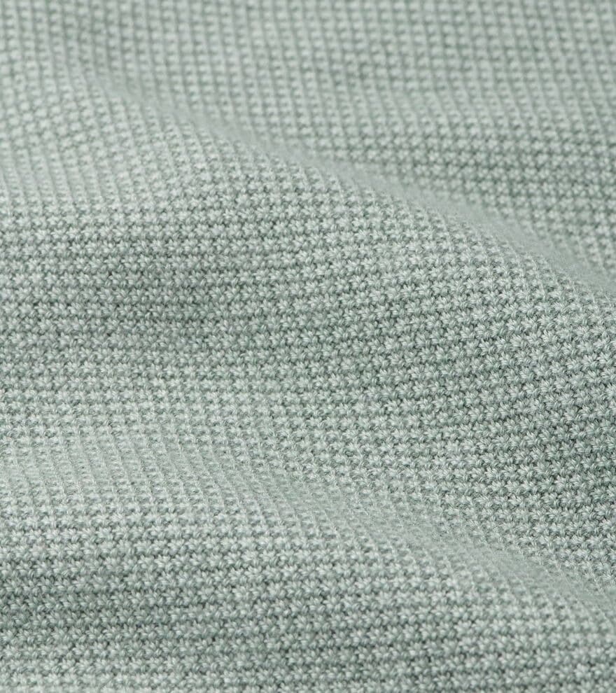 Men's Mint Green Quarter Zip Sweater Neck Pastel Knit Pullover — view 4
