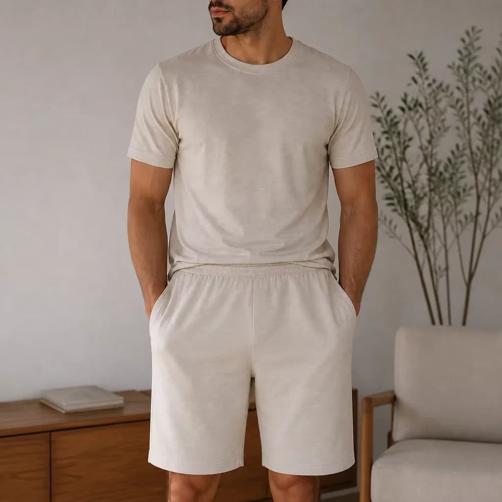 Men's Modal Cotton Summer Knit Short Sleeve Set