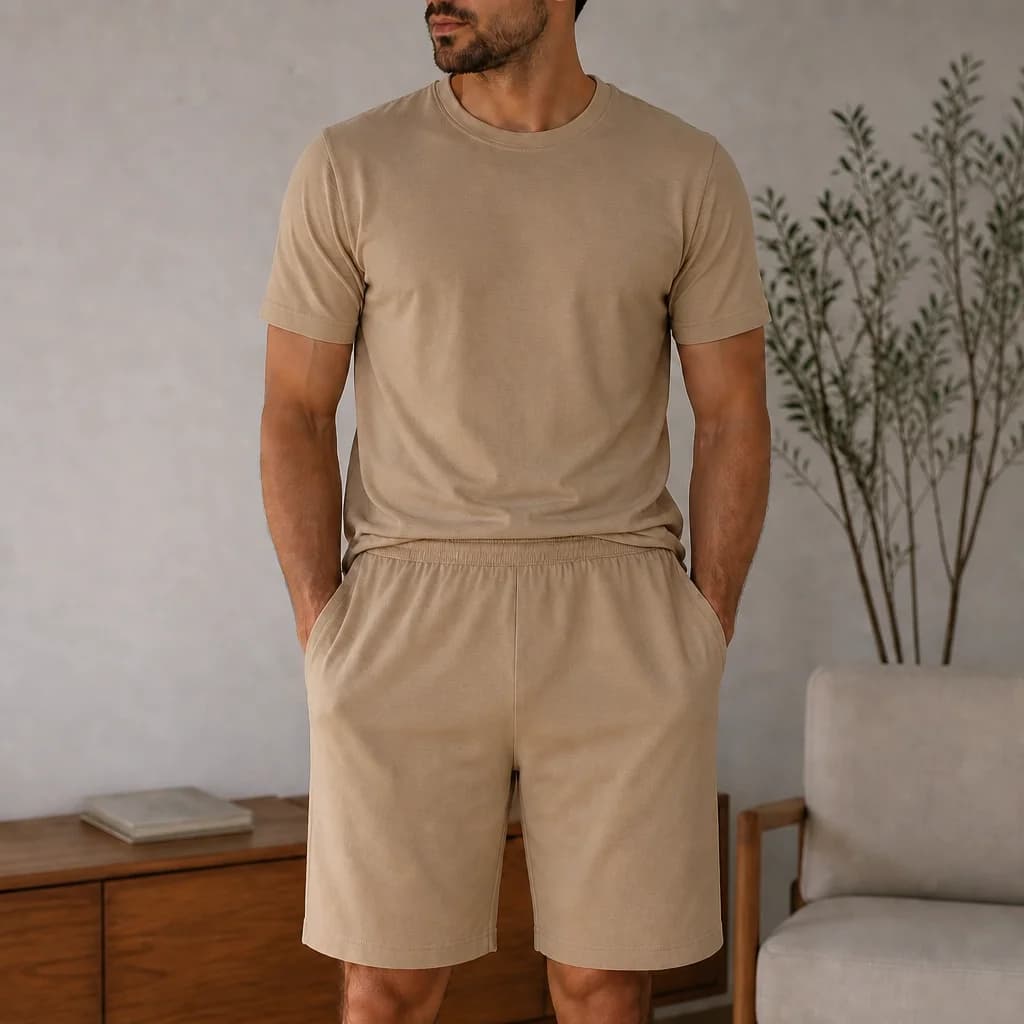 Men's Modal Cotton Summer Knit Short Sleeve Set