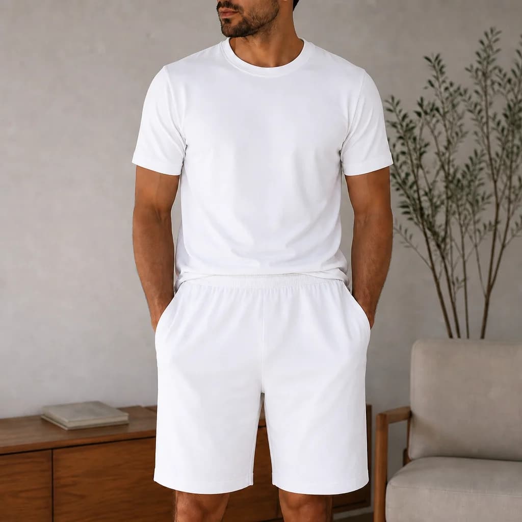Men's Modal Cotton Summer Knit Short Sleeve Set