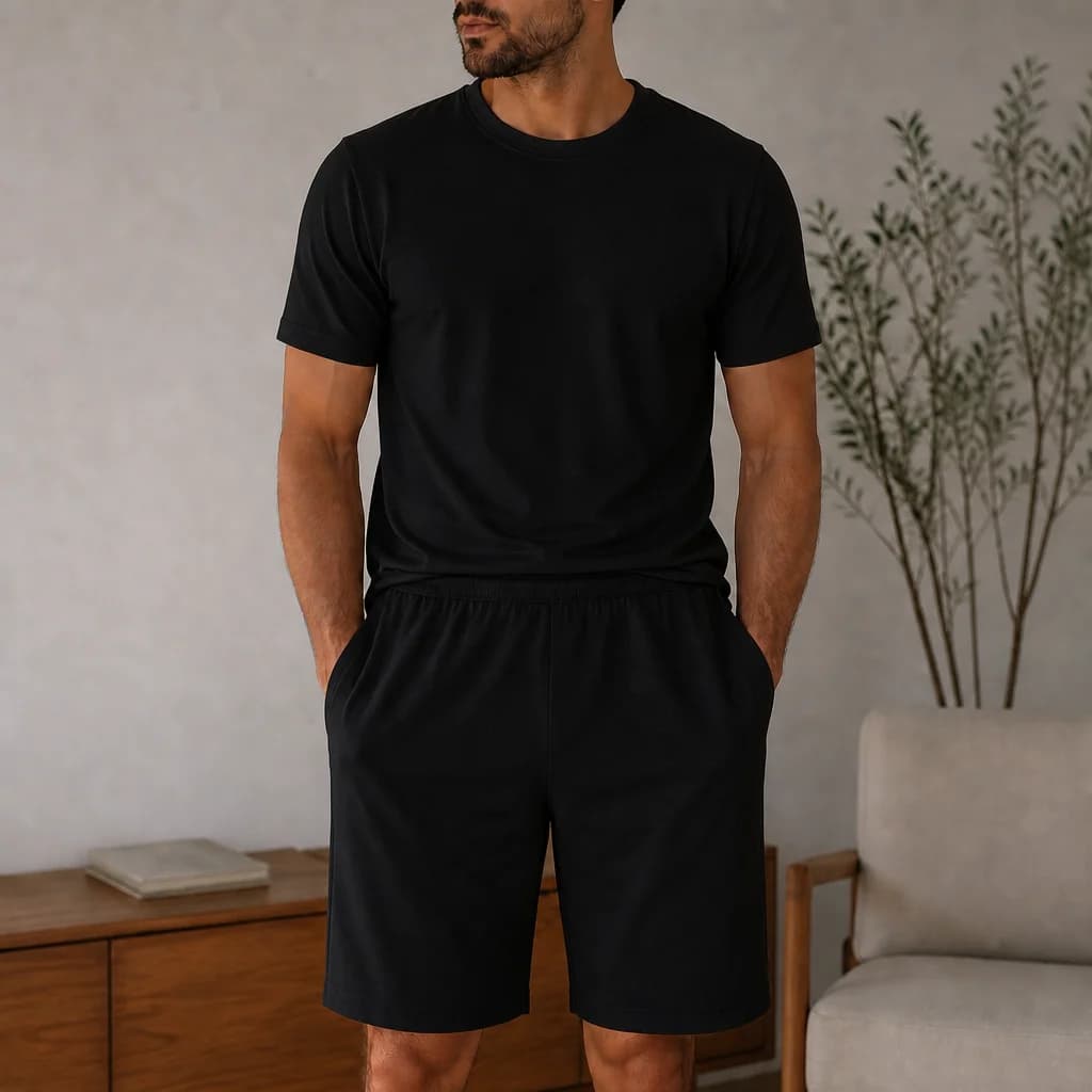 Men's Modal Cotton Summer Knit Short Sleeve Set
