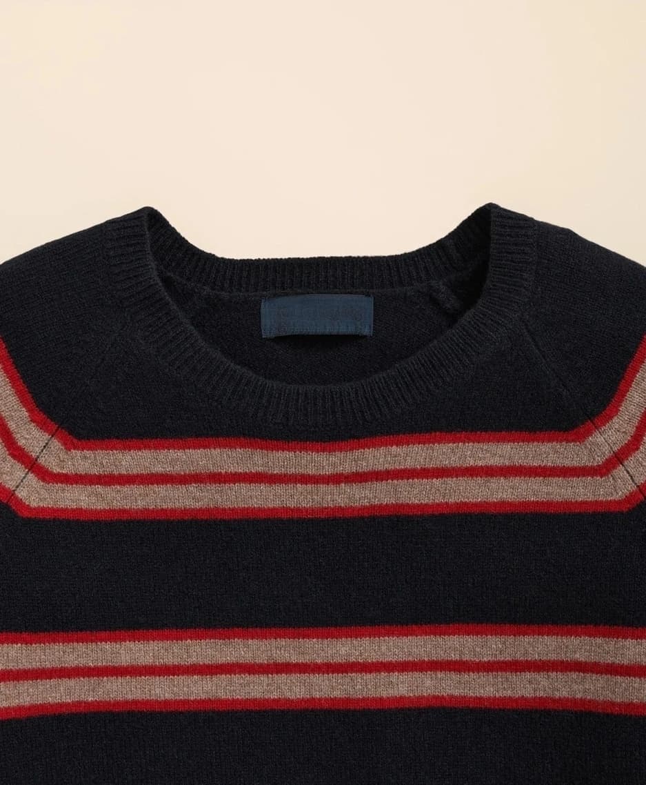 Men's Multi Stripe Raglan Sleeve Sweater — view 3