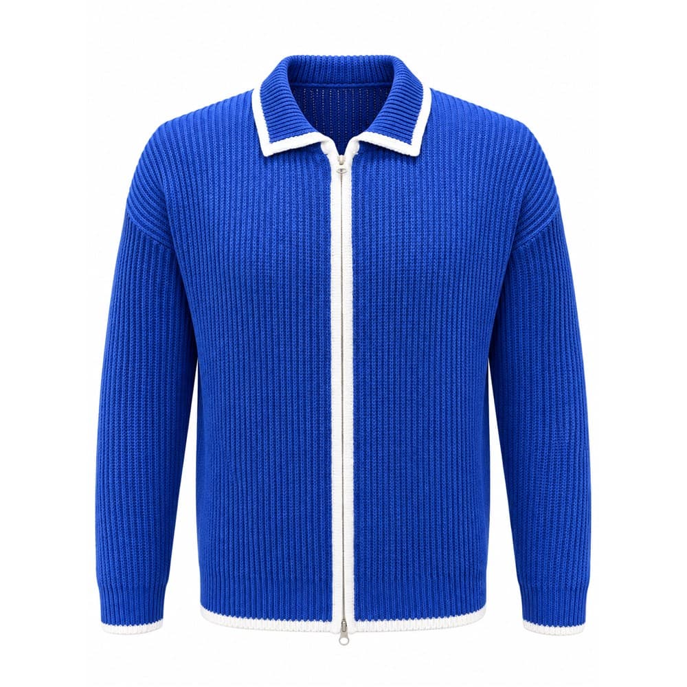 Men's Multicolour Full-Zip Knit Cardigan — view 3