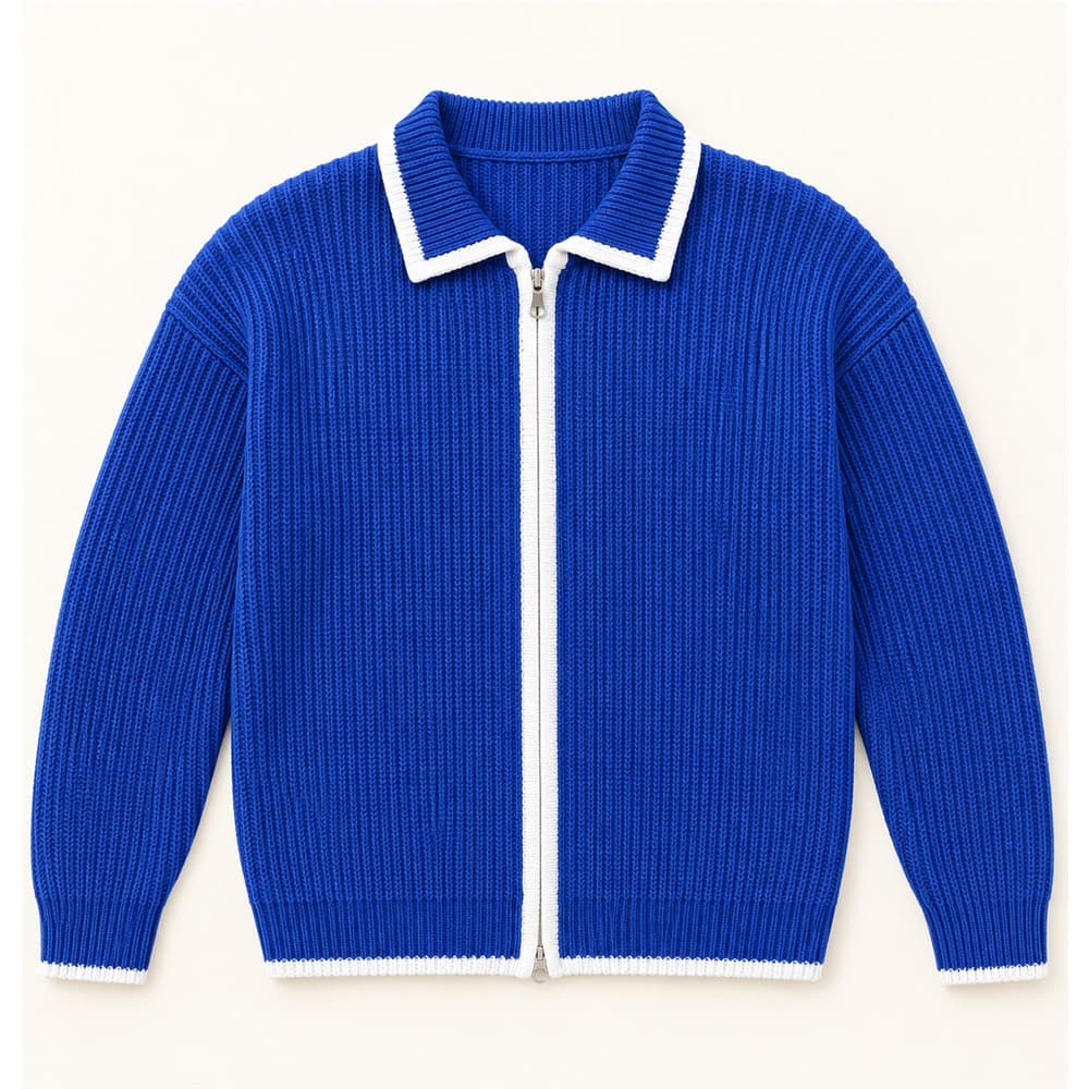 Men's Multicolour Full-Zip Knit Cardigan — view 4