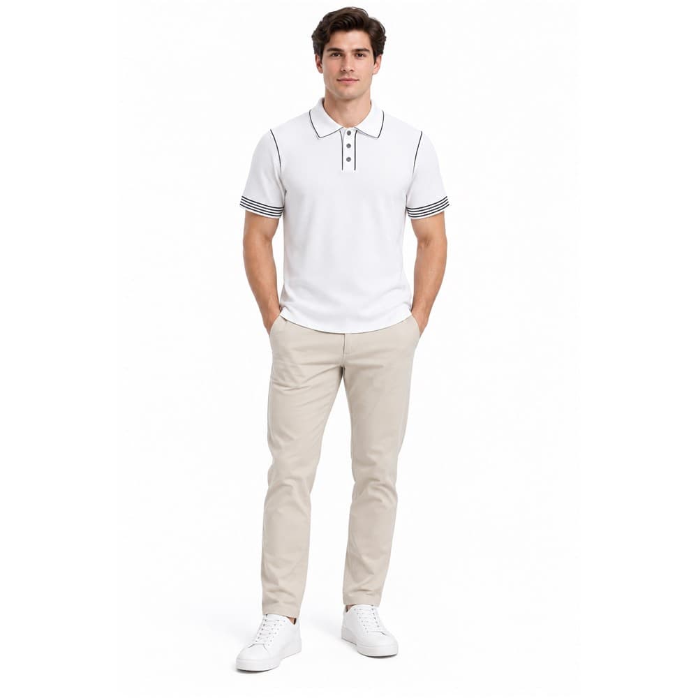 Men's Multicolour Short-Sleeve Knit Polo