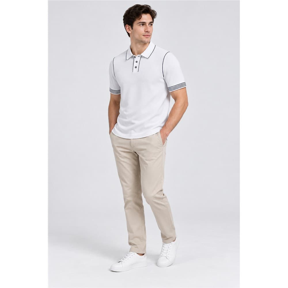 Men's Multicolour Short-Sleeve Knit Polo — view 6