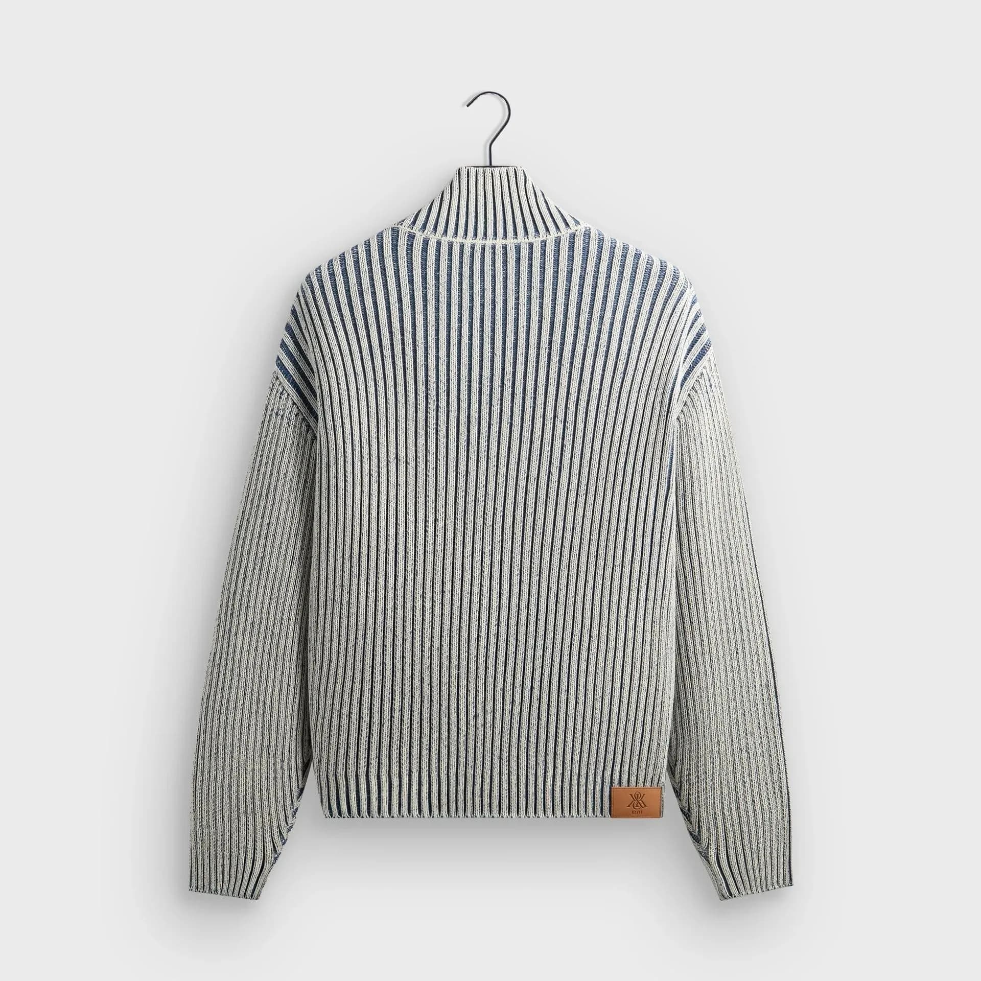 Men's Navy Blue Red Stripe Cardigan — view 2