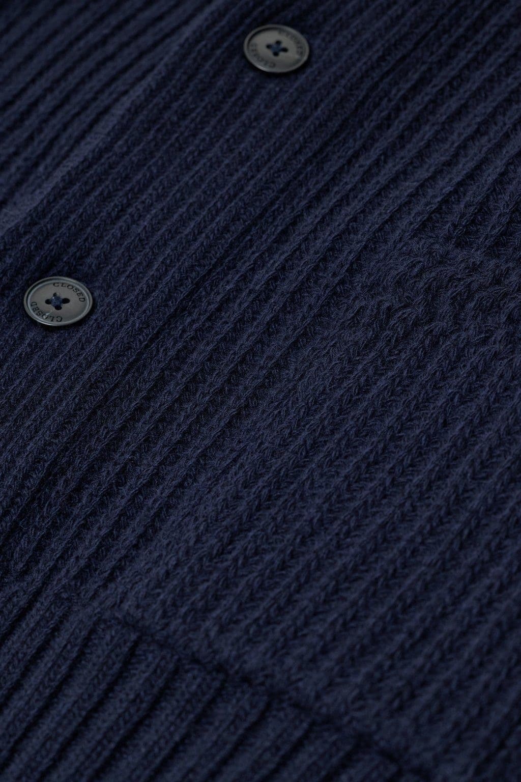 Men's Navy Blue Shawl Collar Cardigan Button Ribbed Knit Sweater — view 4