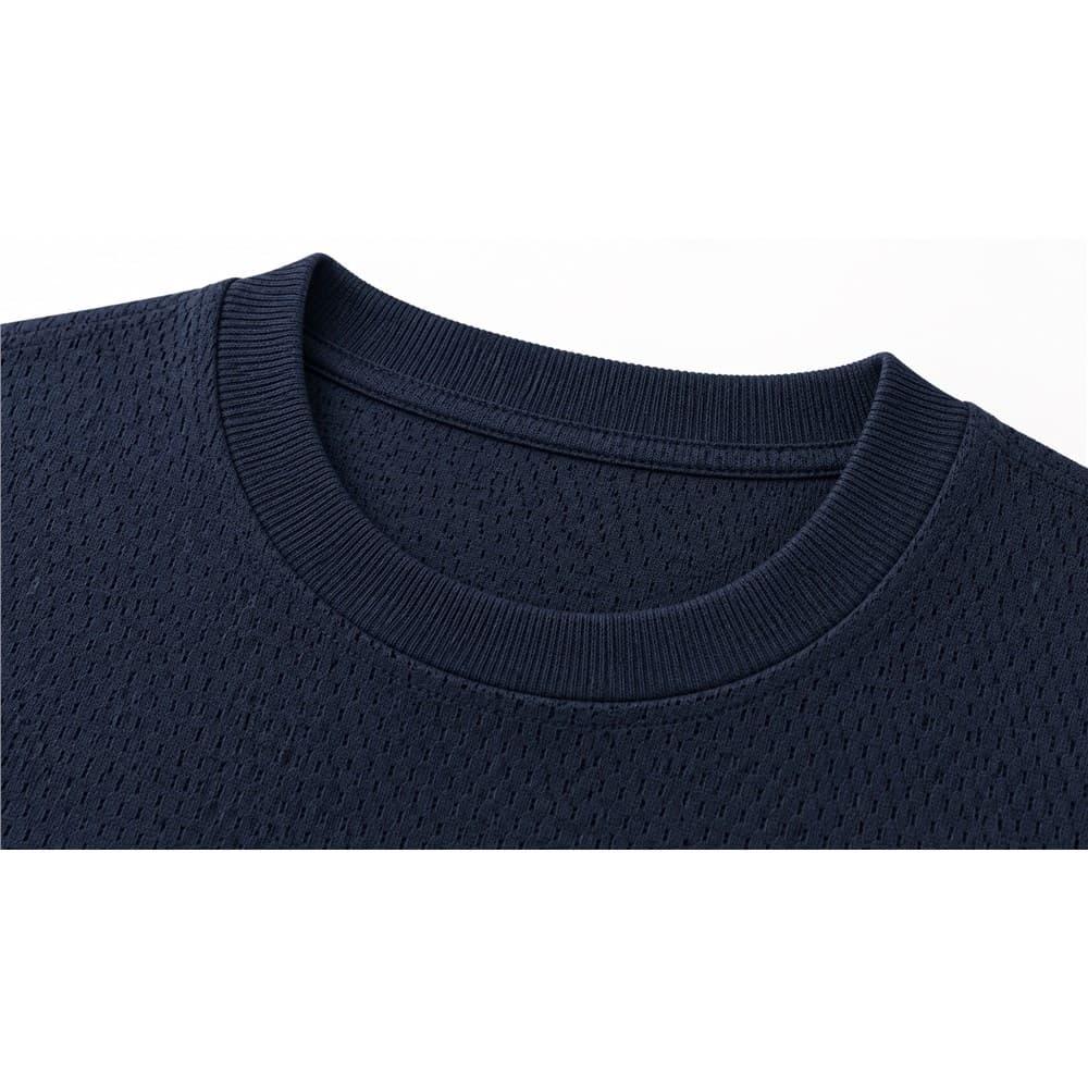 Men's Navy Short-Sleeve Crew Neck Knit Top — view 5