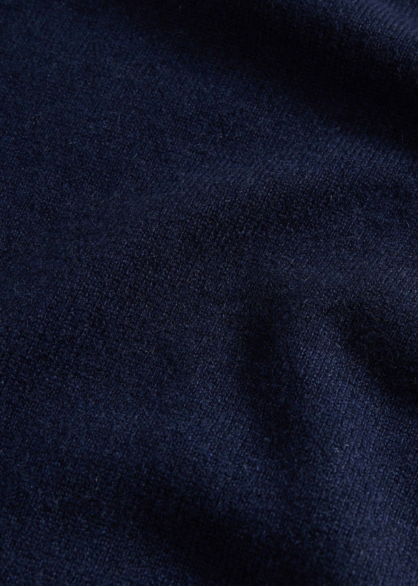 Men's Navy Polo Sweater Brown Suede Shoulder Patch Long Sleeve Knit — view 4