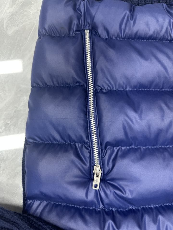 Men's Navy Reversible Hooded Quilted Knit Jacket — view 6