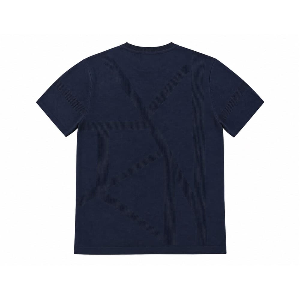 Men's Navy Short-Sleeve V-Neck Knit Top — view 2