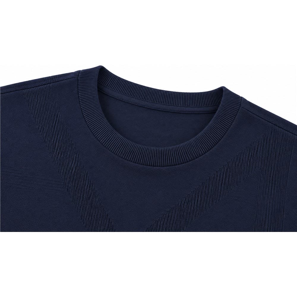 Men's Navy Short-Sleeve V-Neck Knit Top — view 5