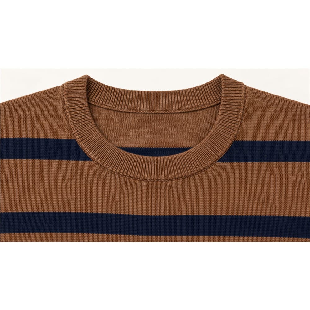 Men's Navy Striped Crew Neck Sweater — view 5