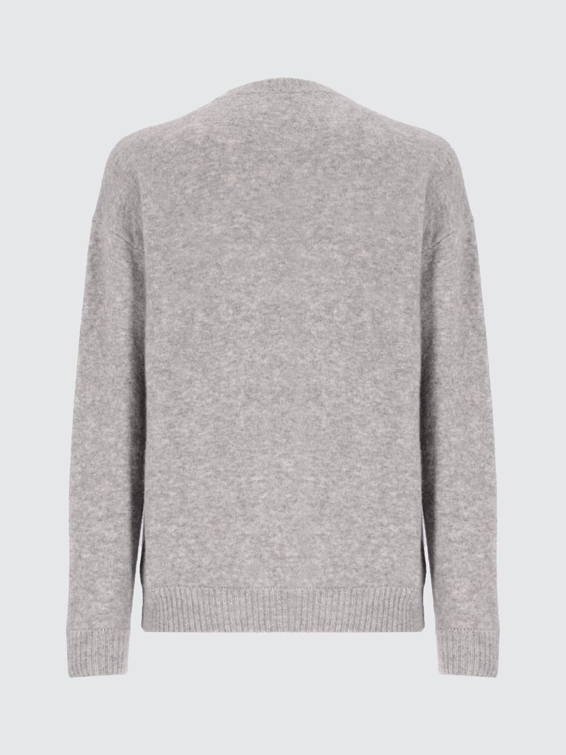 Men's Oversized Brushed Grey Crew Neck Sweater Alpaca Blend Minimalist — view 4