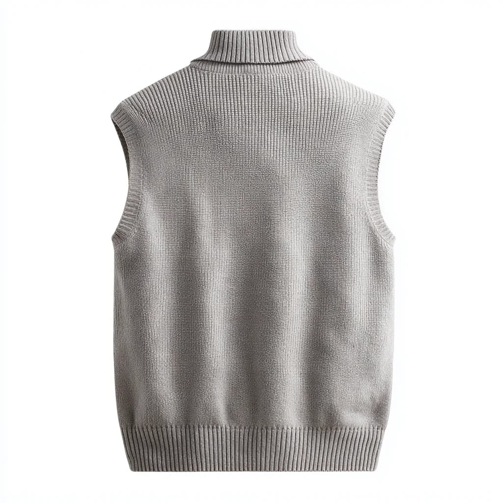 Men's Removable Fur Collar Scandinavian Knit Vest — view 4
