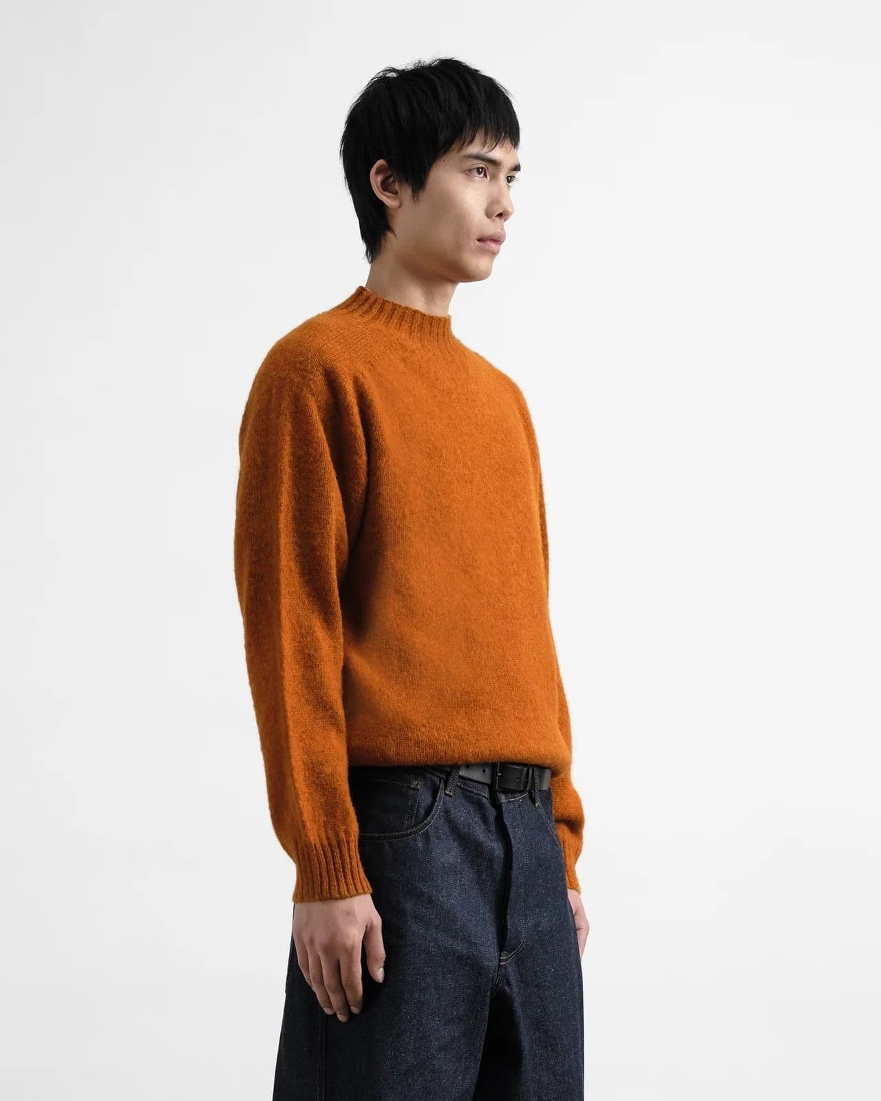 Men's Rust Orange Mock Neck Sweater — view 2