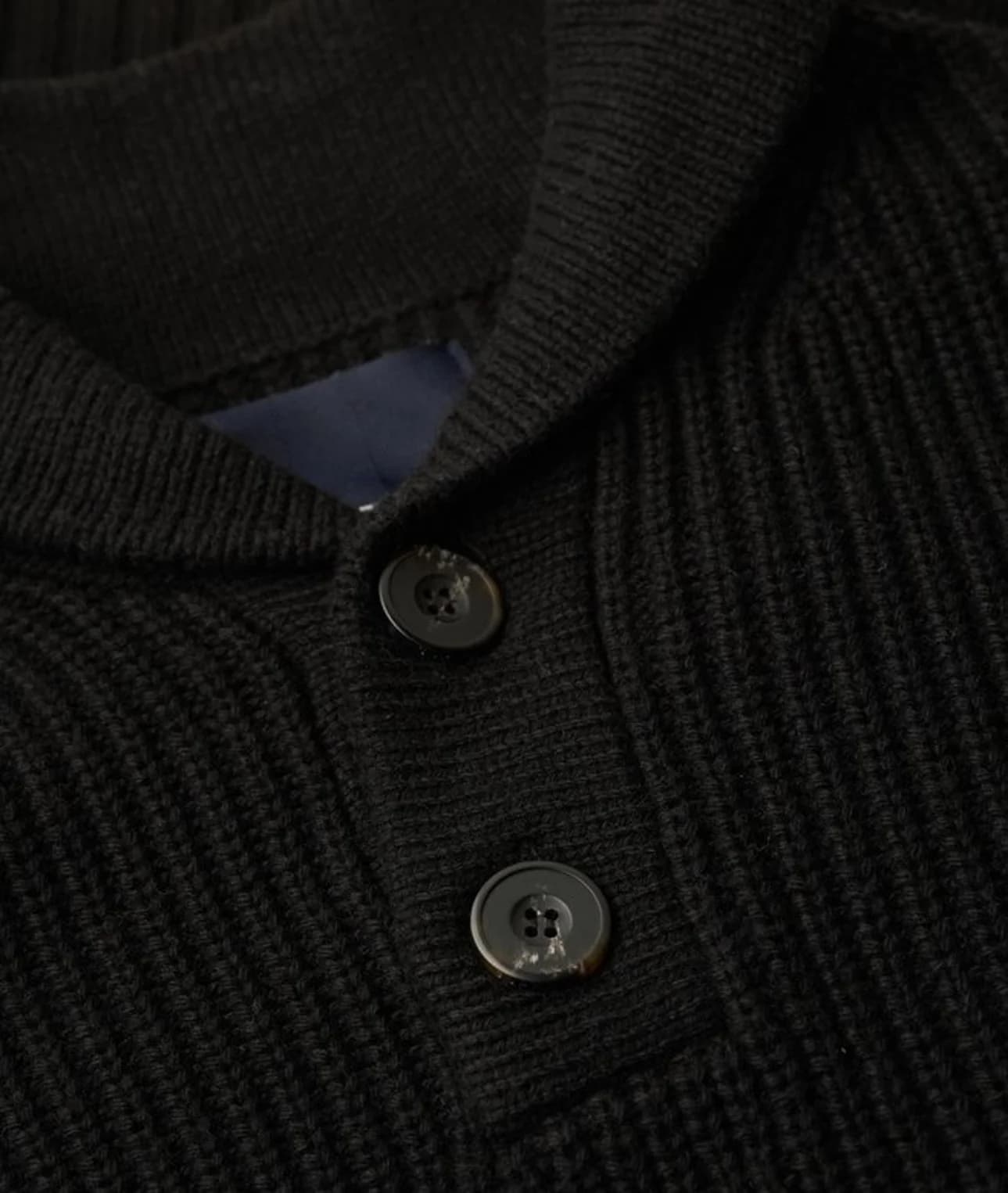 Men's Shawl Collar Henley Chunky Knit Sweater — view 3
